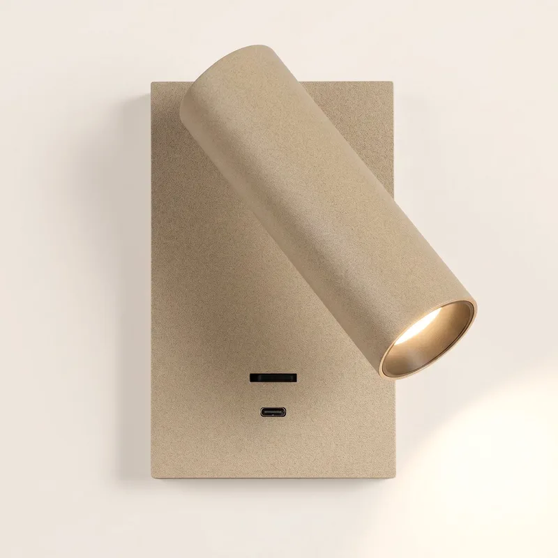 wandlamp - Elias - bedlampje - richtbaar - schakelaar - GU10 - aluminium von KS Verlichting in Champagne – Produktfoto