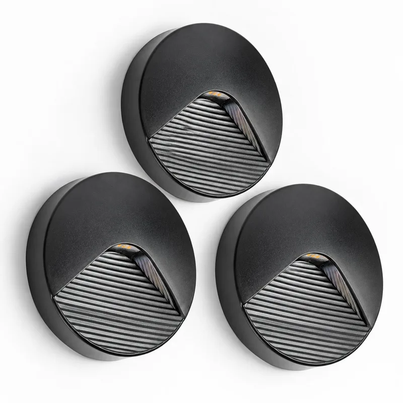 wandlamp - Emily - set van 3 - buitenlamp - IP65 - 3000K - aluminium - downlighter fra KS Verlichting i Sort – produktbillede