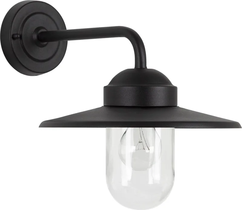 wandlamp - Gusto Retro - Buitenlamp - E27 - Industrieel - Glas - Aluminium de KS Verlichting en Noir – photo produit