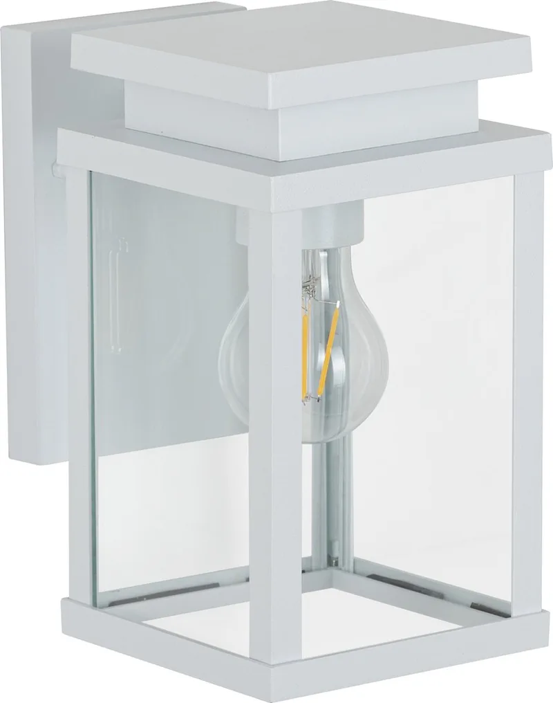 wandlamp - Jersey - buitenlamp - E27 - vierkant - modern - glas - aluminium fra KS Verlichting i Hvid – produktbillede