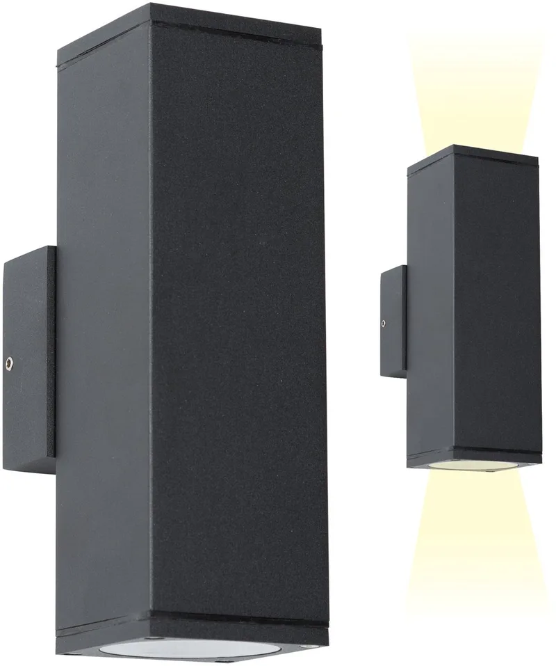 wandlamp - Kevin - up - down - GU10 - buitenlamp - aluminium de KS Verlichting en Noir – photo produit