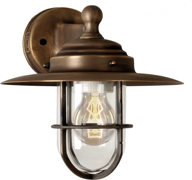wandlamp - Labenne - Buitenlamp - E27 - Glas - Klassiek - Brons - Koper