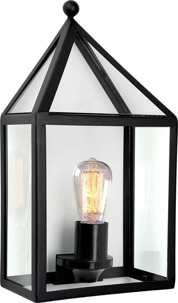 wandlamp - Laren - E27 - modern - vierkant - huis - glas - buitenlamp - aluminium von KS Verlichting in Schwarz – Produktfoto