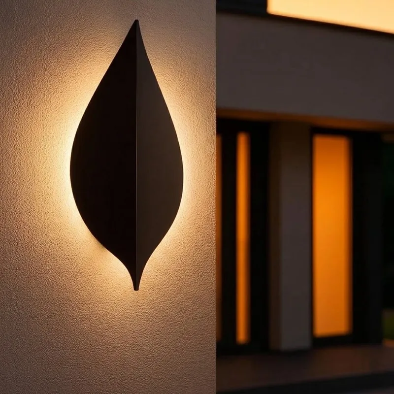 wandlamp - Leaf - LED - 3000K - IP65 - design - aluminium - muurlamp - buitenlamp de KS Verlichting en Noir – photo produit
