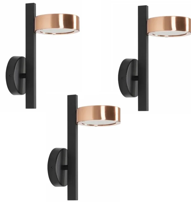 Wandlamp LED Orion 3 stuks von KS Verlichting in Kupfer – Produktfoto