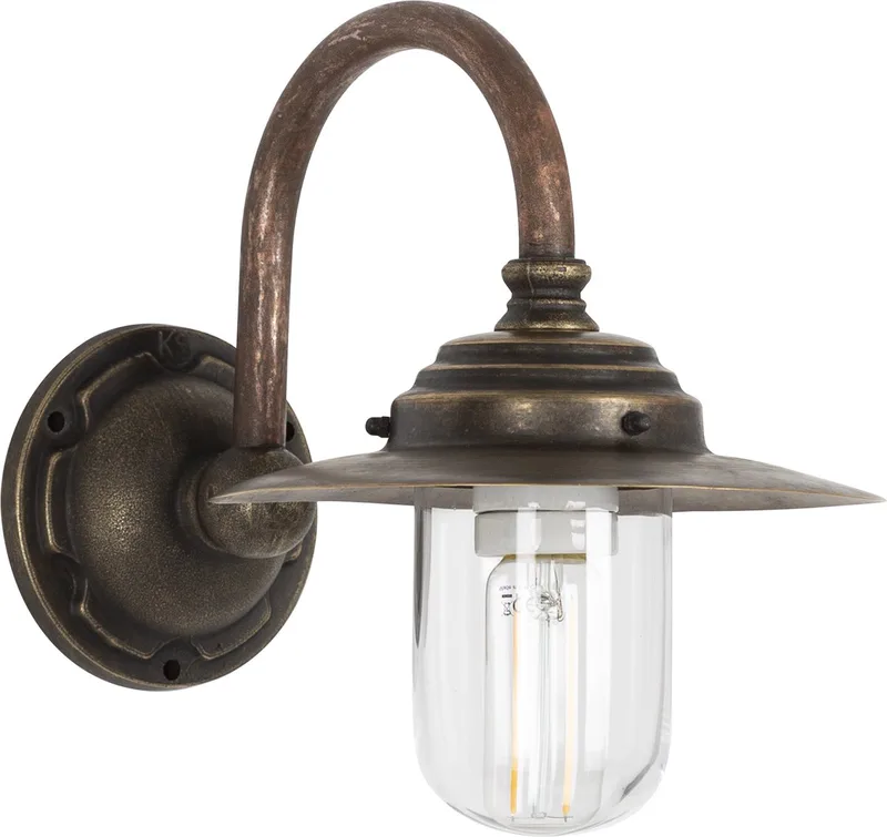 wandlamp - Lille - E27 - IP44 - Glas - Klassiek - Koper by KS Verlichting in Bronze – product photo