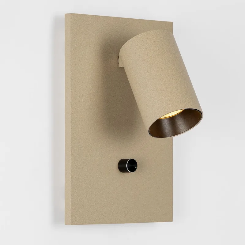 wandlamp - mila - bedlamp - dimmer - GU10 - aluminium - richtbaar fra KS Verlichting i Champagne – produktbillede