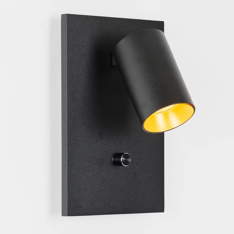 wandlamp - mila - bedlamp - dimmer - GU10 - aluminium - richtbaar de KS Verlichting en Noir – photo produit