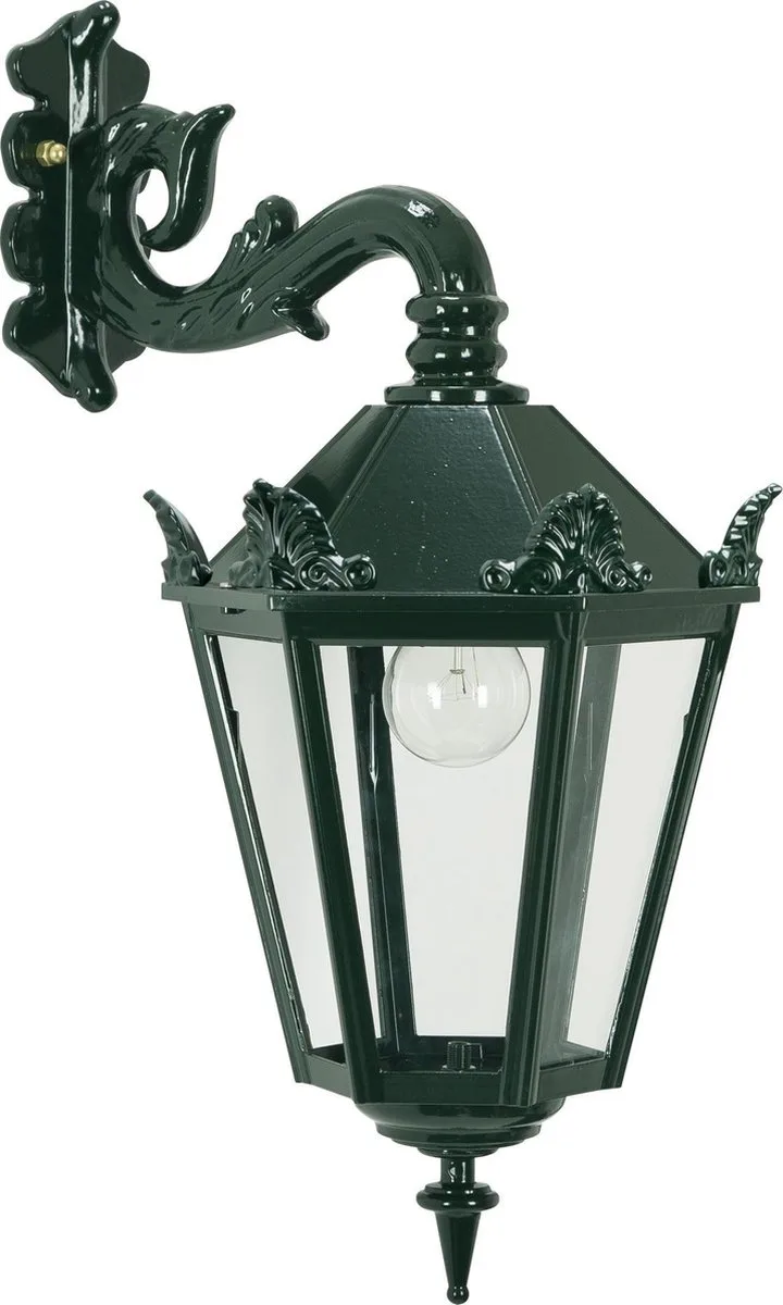 wandlamp - Muiden M32 - Buitenlamp - Hang - Kronen - E27 - Glas - Klassiek - Aluminium - Zwart - Antraciet från KS Verlichting i Grön – produktbild