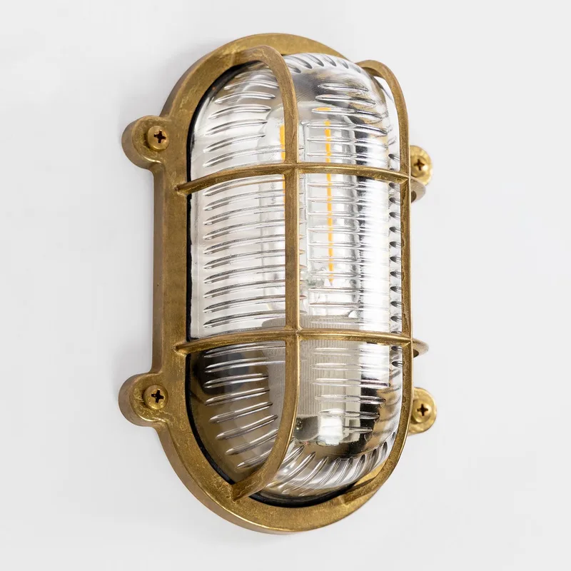 Wandlamp - Nautic V - scheepslamp - nautisch - E27 - messing - plafondlamp fra KS Verlichting i Bronze – produktbillede