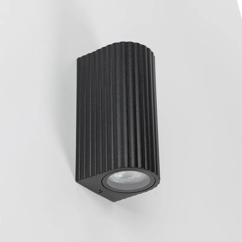 wandlamp - Oscar - up - downlighter - GU10 - aluminium - rond - IP65 de KS Verlichting en Noir – photo produit