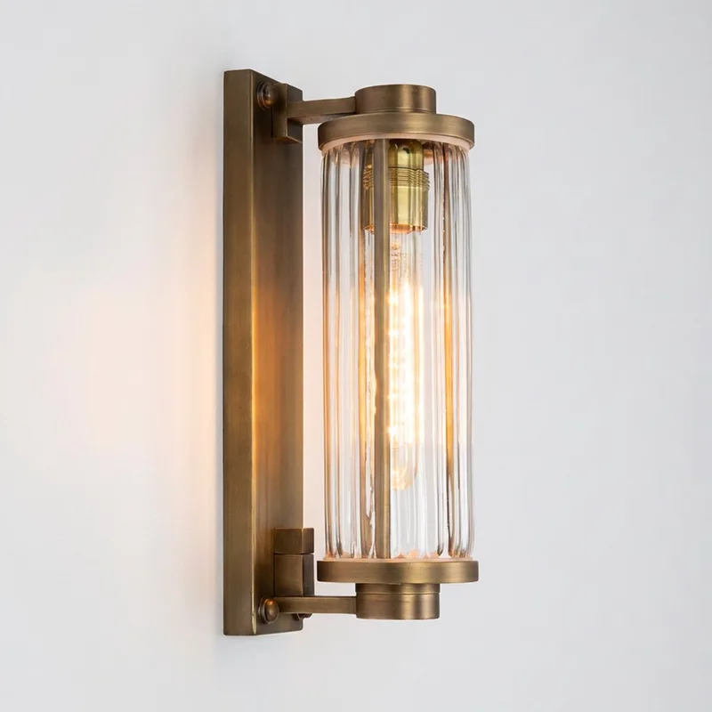 wandlamp - Porter - industrieel - glas - outdoor - E27 fra KS Verlichting i Messing – produktbillede