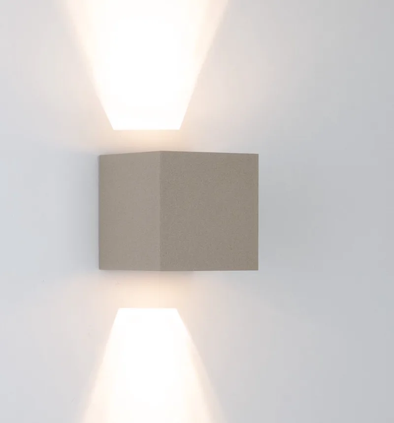 wandlamp - Reach - up - down - G9 - aluminium - modern - cube - vierkant de KS Verlichting en Champagne – photo produit