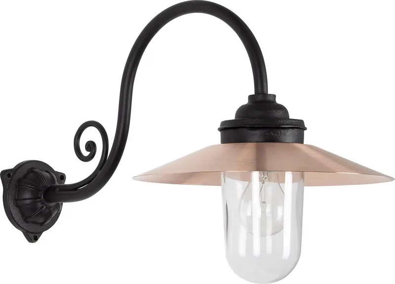 wandlamp - Rhone - E27 - Klassiek - Gietijzeren - Koper von KS Verlichting in Schwarz – Produktfoto
