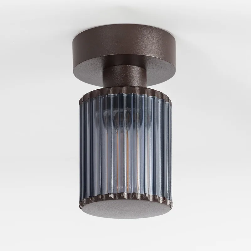 wandlamp - Sablon - plafondlamp - sokkellamp - zwart - bruin - E27 - buitenlamp - aluminium - dimbaar de KS Verlichting en Zwartbruin – photo produit