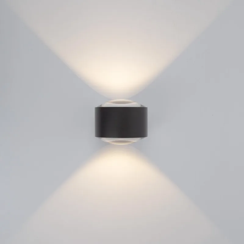 wandlamp - Scope - up - down - binnenverlichting - glas - aluminium - muurlamp - 3000K von KS Verlichting in Schwarz – Produktfoto