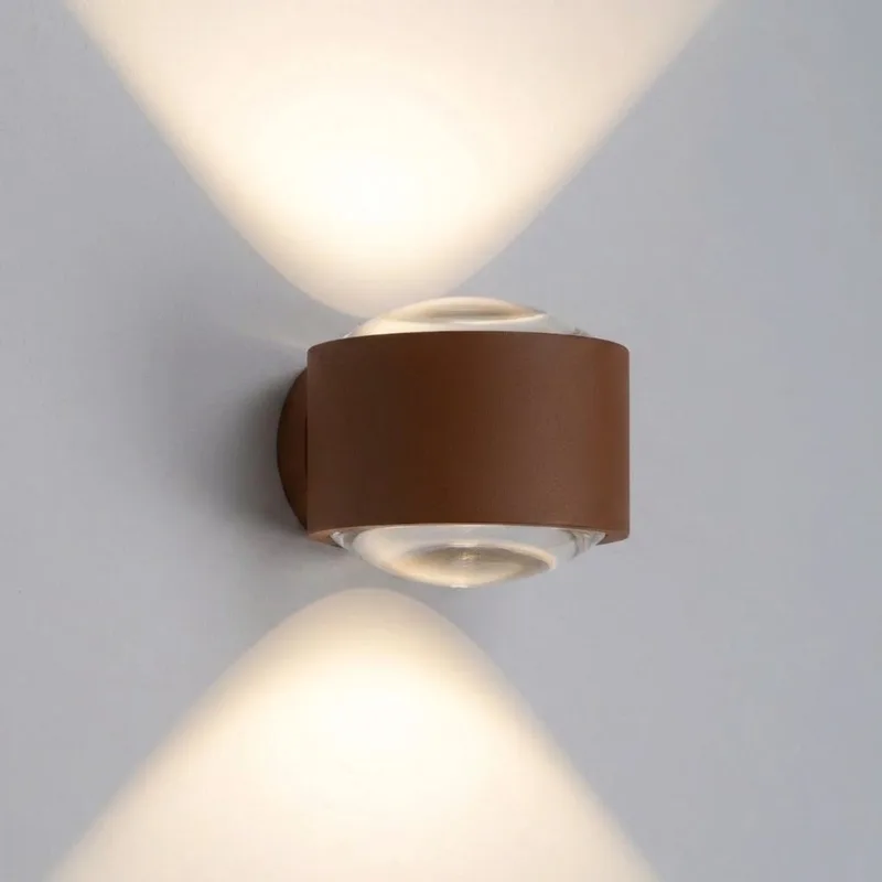 wandlamp - Scope - up - down - rustiek - binnenverlichting - glas - aluminium - IP65 - muurlamp - 3000K fra KS Verlichting i Brun – produktbillede