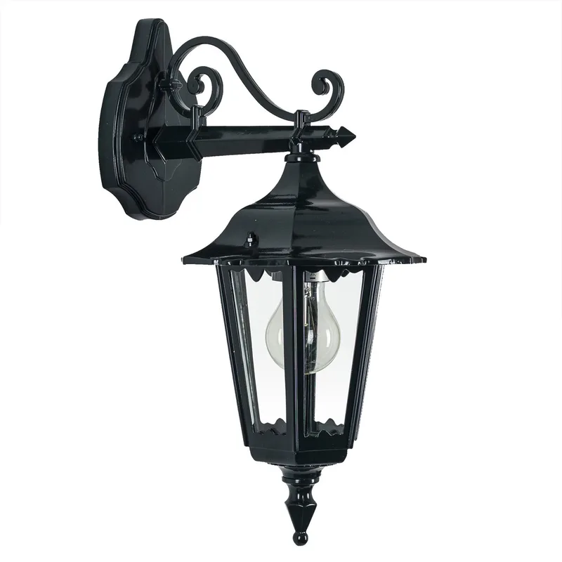 wandlamp - Sfeero - Hang - Buitenlamp - E27 - Glas - Klassiek - Aluminium - Zwart fra KS Verlichting i Grøn – produktbillede