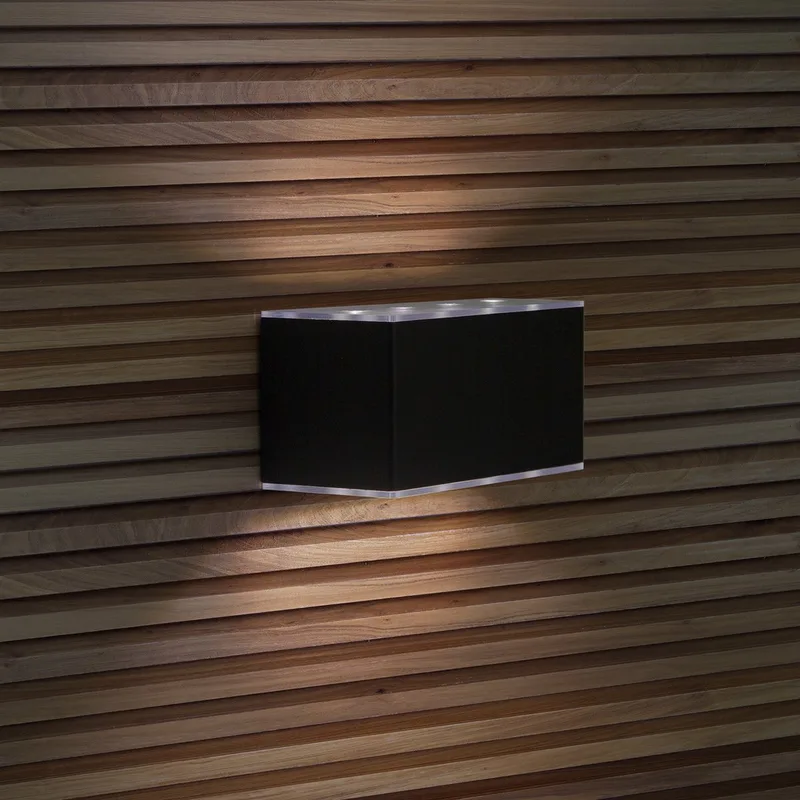Wandlamp - Solar - up en down - LED - vierkant - set van 2 - solar tuinverlichting - modern - zonneenergie buitenverlichting von KS Verlichting in Anthrazit – Produktfoto