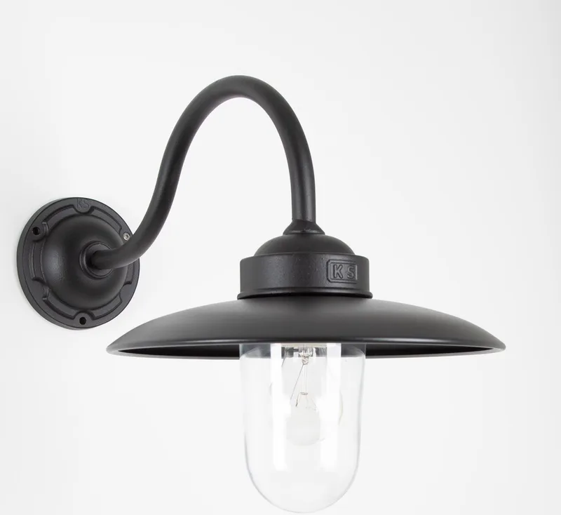 wandlamp - Solingen - E27 - Aluminium - Mat - Zwart von KS Verlichting in Matzwart – Produktfoto