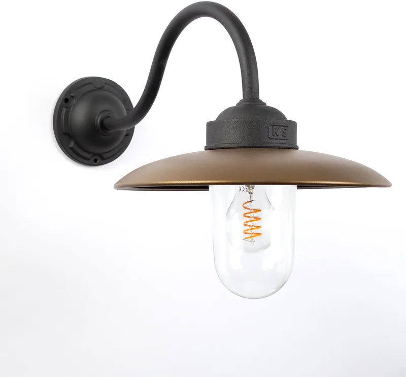 wandlamp - Solingen stallamp - Landelijk - Aluminium - Brons by KS Verlichting in Black – product photo
