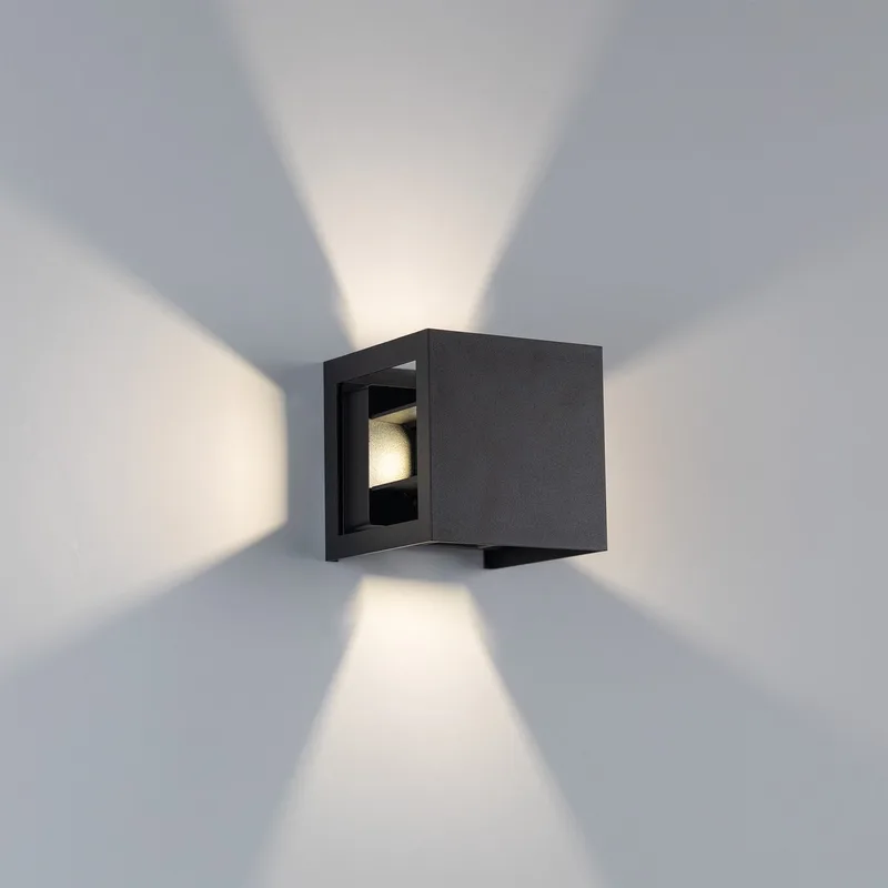 wandlamp - Tyler - up - downlighter - IP65 - 4000K - aluminium van KS Verlichting in Zwart – productfoto