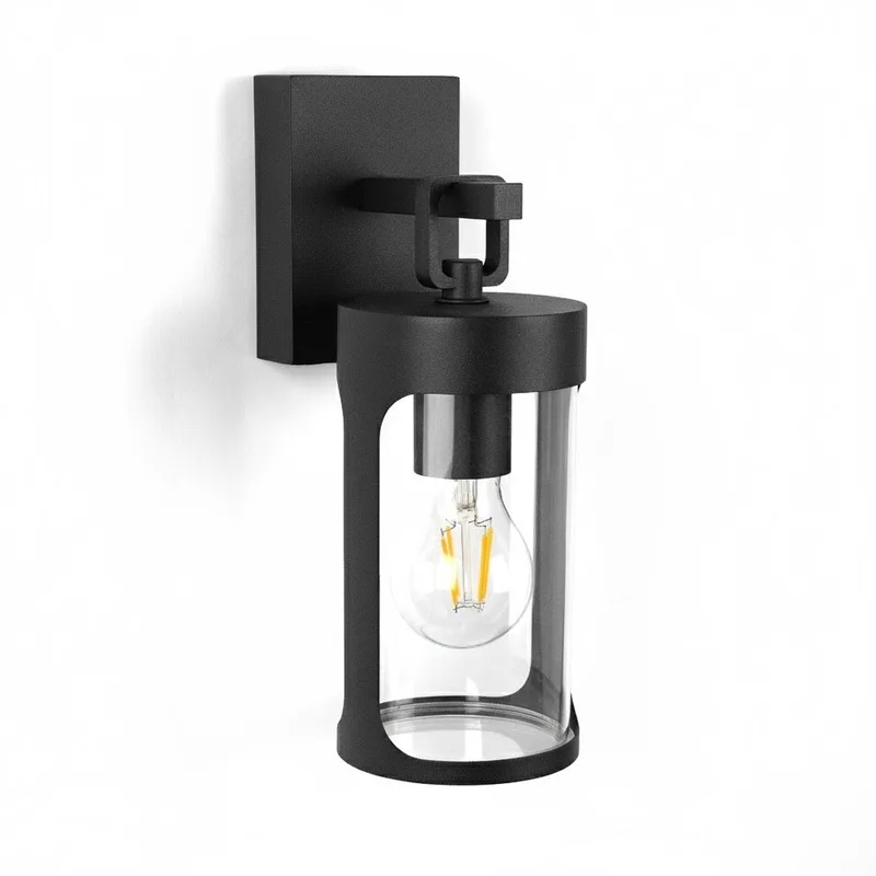 Zaragoza Wandlamp buiten - schemersensor Rond - Landelijk - Modern fra KS Verlichting i Sort – produktbillede