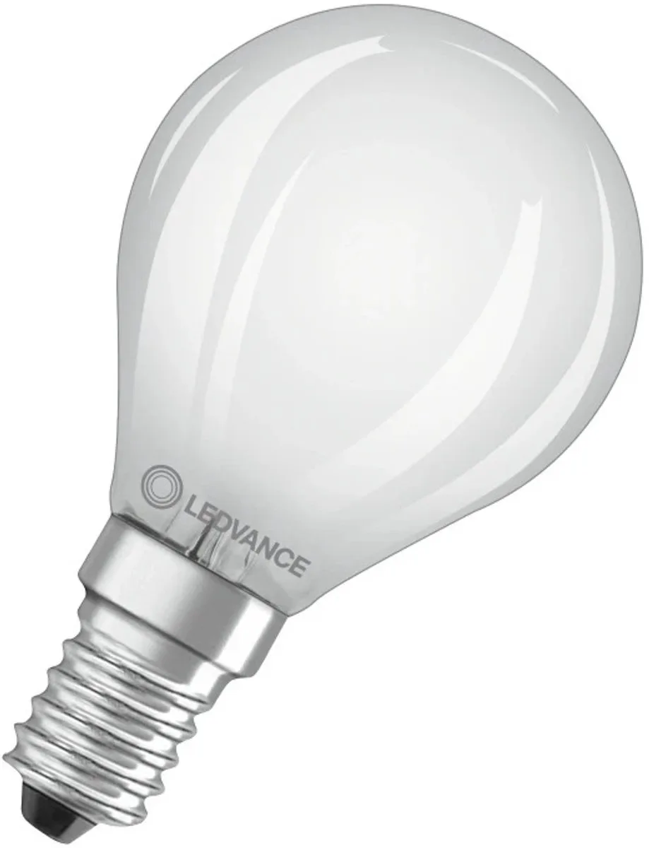 Classic LED E14 Kogel Filament Mat 2.9W 470lm - 827 Zeer Warm Wit | Dimbaar - Vervangt 40W fra LEDVANCE – produktbillede