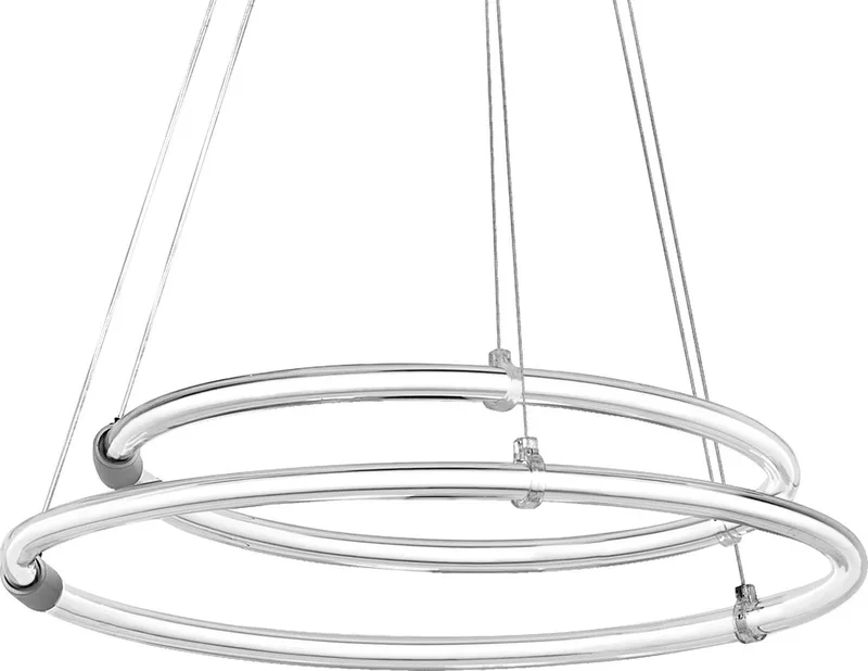 Decor Aura, 2-lichts hanglamp van gebogen polycarbonaat met LED en filamentontwerp, 21 W, 2400 lm, 3000 K, 830 warm wit, click dimbaar, donkergrijs, kunststof (PC), 498 mm, IP20 von LEDVANCE in Grau – Produktfoto