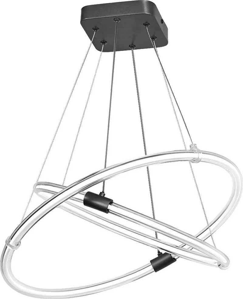 Decor Celestio hanglamp van gebogen polycarbonaat met LED en filamentontwerp, 21 W, 2400 lm, 3000 K, 830 warm wit, click dimbaar, donkergrijs, kunststof (PC), IP20 von LEDVANCE in Grau – Produktfoto