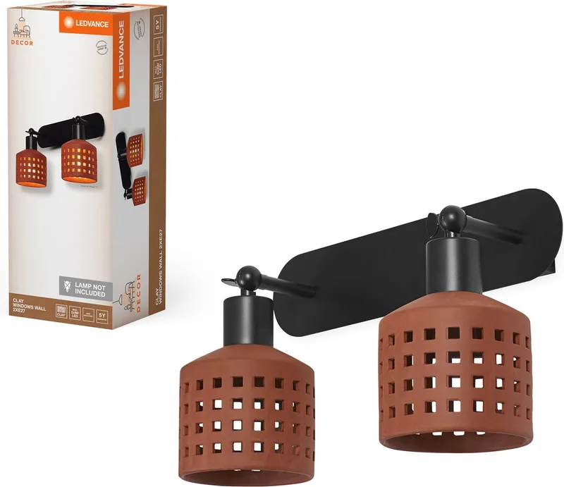 Decor Clay Windows Wandlamp 2XE27 fra LEDVANCE i Brun – produktbillede