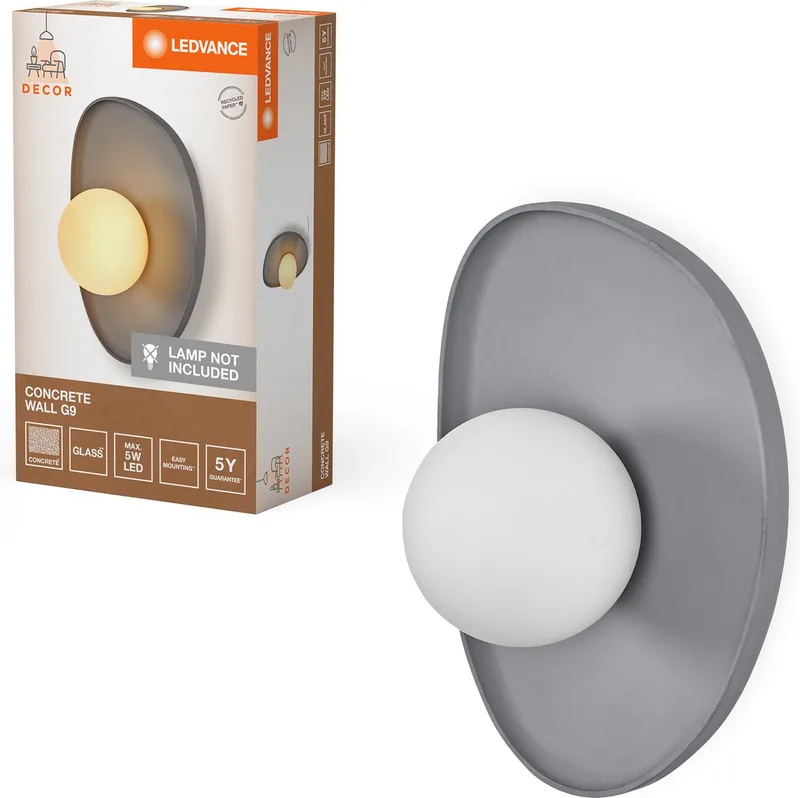 Decor Concrete Nest Wandlamp 1XG9 by LEDVANCE in Grey – product photo