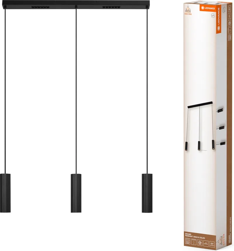Decor Drums Hanglamp 3XGU10 2XLED fra LEDVANCE i Sort – produktbillede