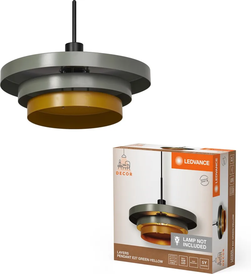 Decor Layers Hanglamp E27 de LEDVANCE en Vert – photo produit