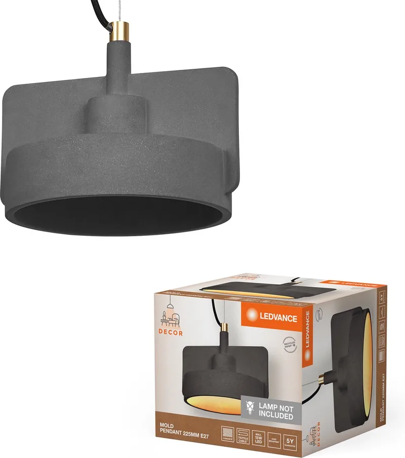 Decor Mold hanglamp 225MM 1XE27 donkergrijs von LEDVANCE in Grau – Produktfoto