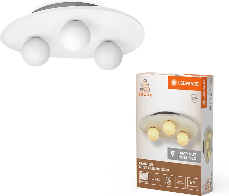 Decor Plaster Nest Plafondlamp 3XG9 van LEDVANCE in Wit – productfoto