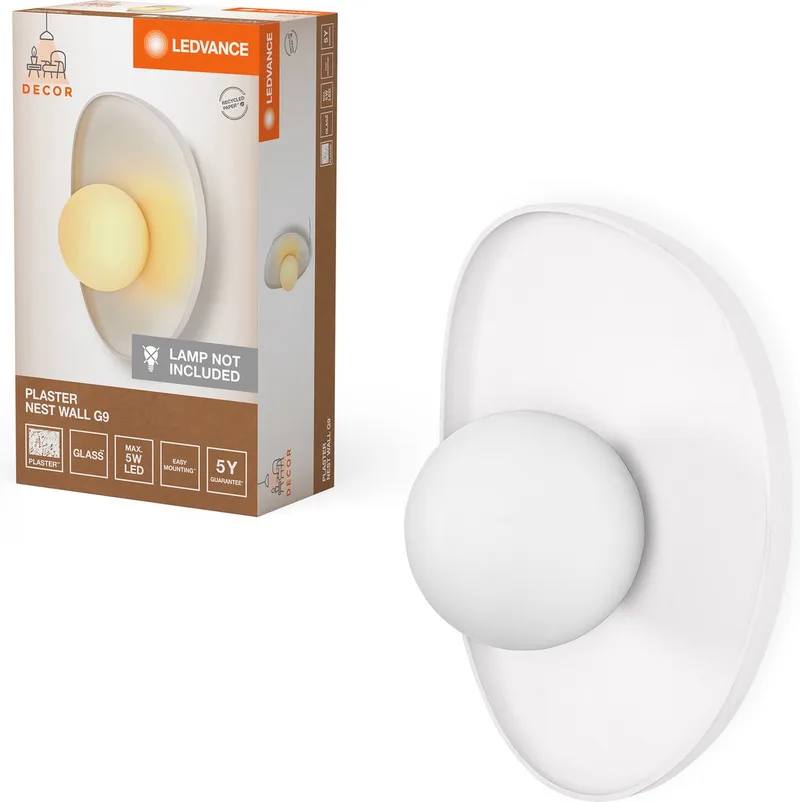 Decor Plaster Nest Wandlamp 1XG9 fra LEDVANCE i Hvid – produktbillede