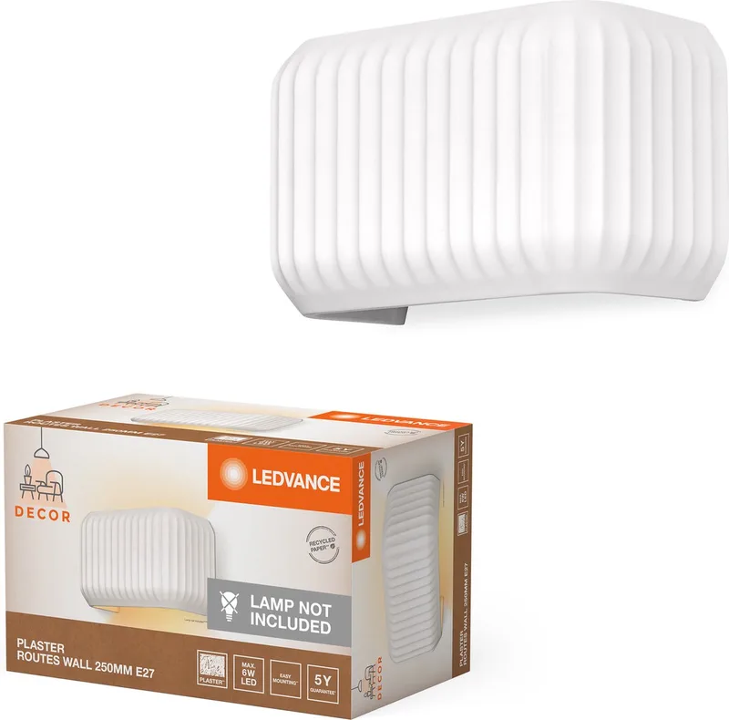 Decor Plaster Routes Wandlamp 250 1XE27 van LEDVANCE in Wit – productfoto