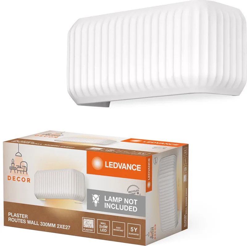 Decor Plaster Routes Wandlamp 330 2XE27 by LEDVANCE in White – product photo