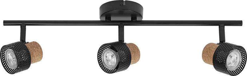 DECOR SPOT CORK, 3 x 3,4W, 690lm, spot, verstelbare koppen, veelzijdig gebruik, interieurspot, vervangbare ledlampen, dimbaar, warm witte lichtkleur, GU10 de LEDVANCE en Noir – photo produit
