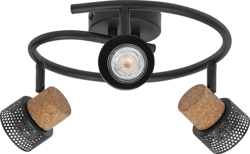DECOR SPOT CORK Spiral, 3 x 3,4W, 690lm, spot, verstelbare koppen, veelzijdig gebruik, interieurspot, vervangbare ledlampen, dimbaar, warm witte lichtkleur, GU10 van LEDVANCE in Zwart – productfoto