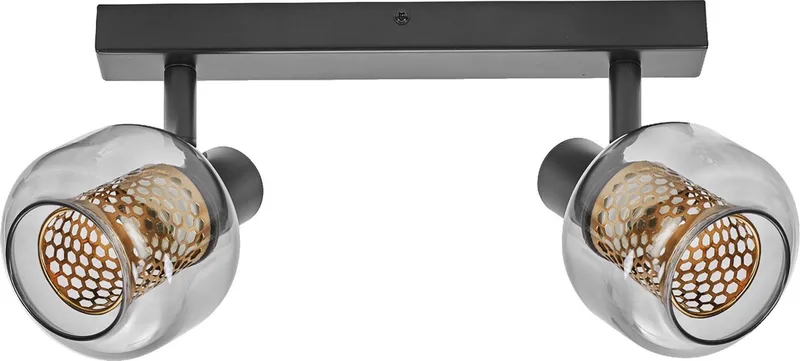Decor Spot Firefly lamp in industriële stijl, 2 x 2,8 W, 500 lm, 2700 K, behuizing van metaal en glas, E14-fitting, eenvoudige montage, dimbare OSRAM-lamp inbegrepen. von LEDVANCE in Schwarz – Produktfoto
