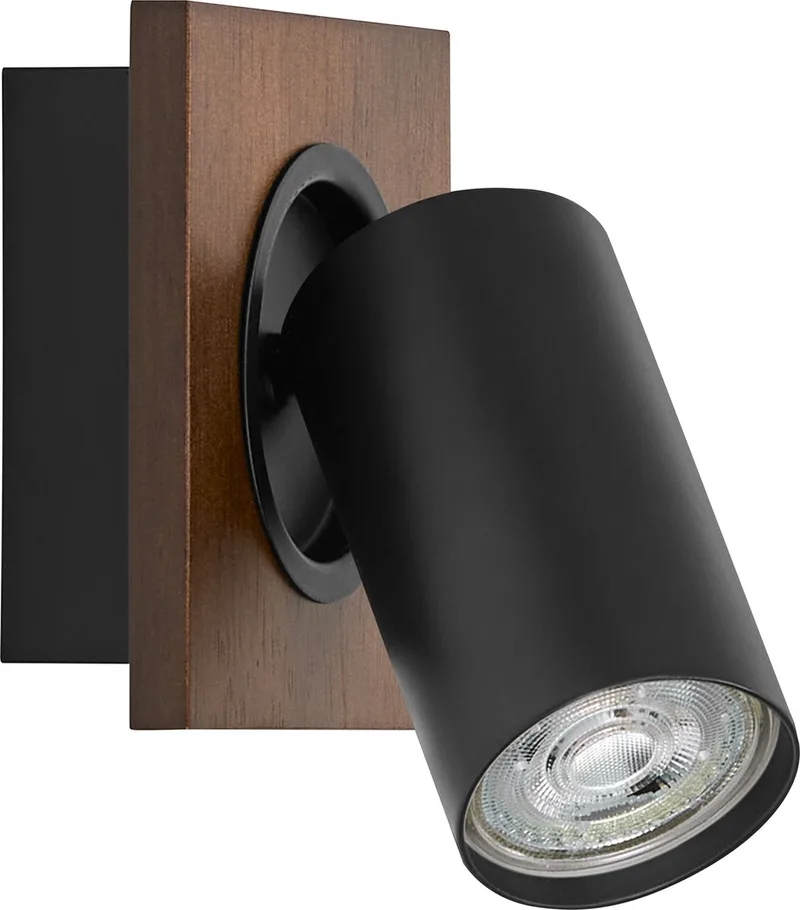 DECOR SPOT MERCURY, 1 x 3,4W, 230lm, hout-look, spot, verstelbare koppen, veelzijdig gebruik, interieurspot, vervangbare ledlampen, warm witte lichtkleur, GU10 de LEDVANCE en Noir – photo produit