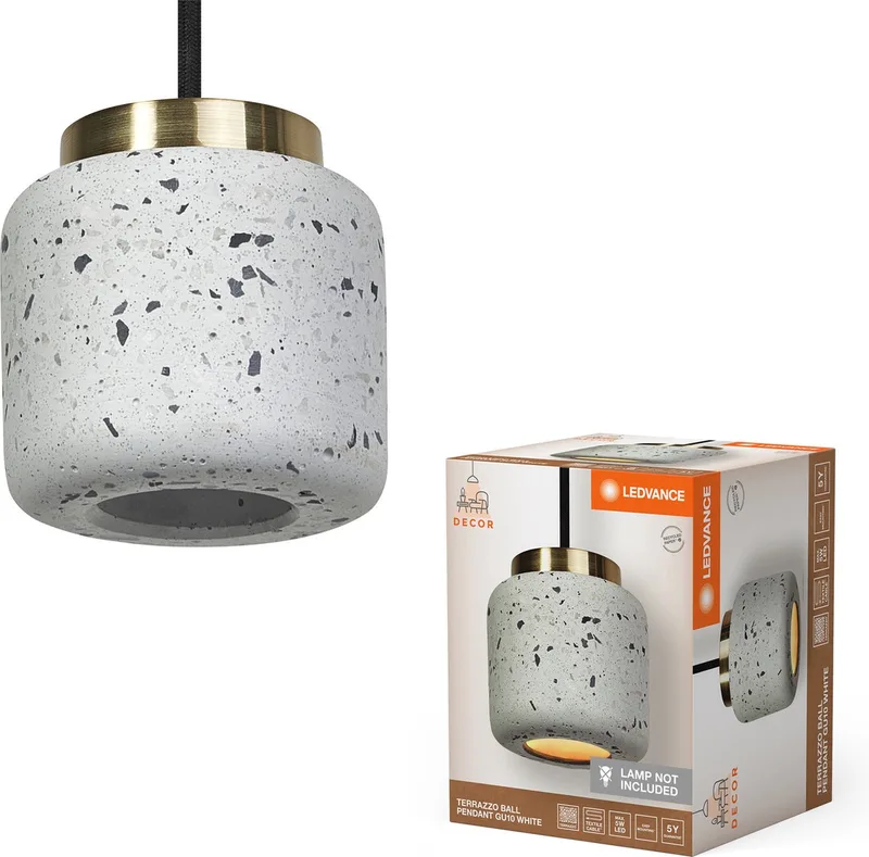 Decor Terrazzo Ball hanglamp 1XGU10 von LEDVANCE in Weiß – Produktfoto