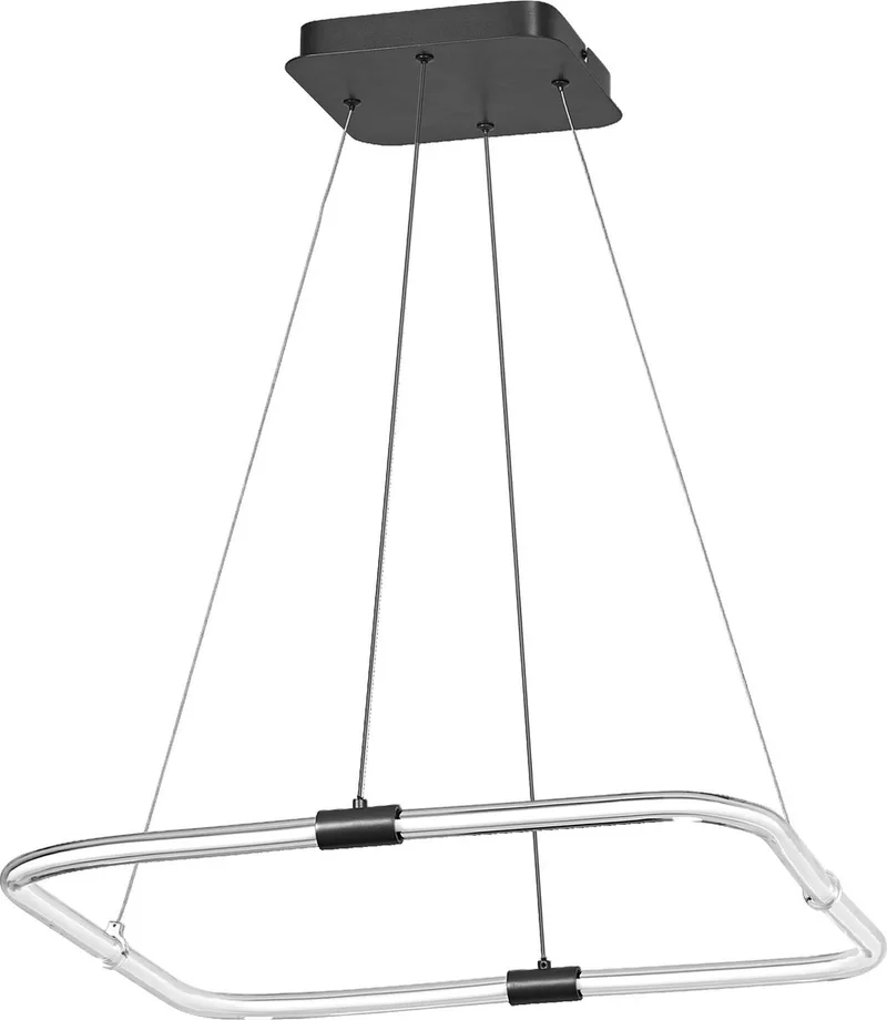 Decor Tetragon hanglamp van gebogen polycarbonaat met LED en filamentontwerp, 18 W, 2000 lm, 3000 K, 830 warm wit, click dimbaar, donkergrijs, kunststof von LEDVANCE in Grau – Produktfoto