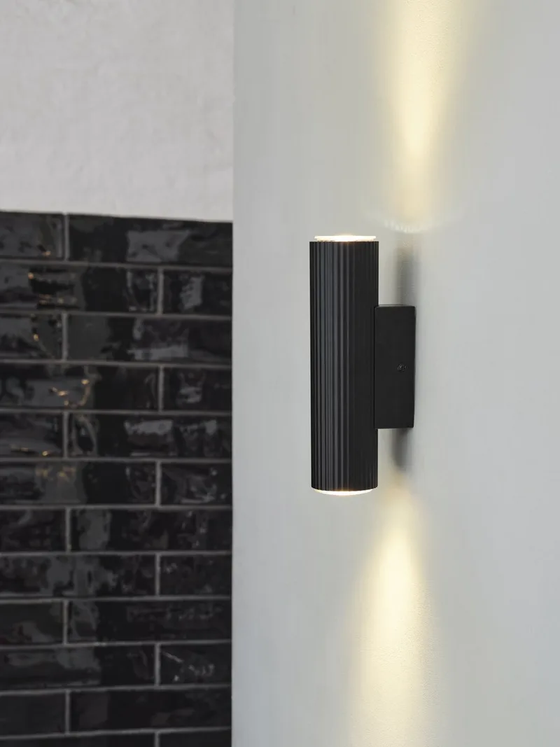 DECOR wandlamp Drums van metaal en gips, met 2 GU10-fittingen, biedt moderne verlichting naar boven en beneden (up-down), minimalistische stijl geschikt voor elke ruimte. von LEDVANCE in Schwarz – Produktfoto