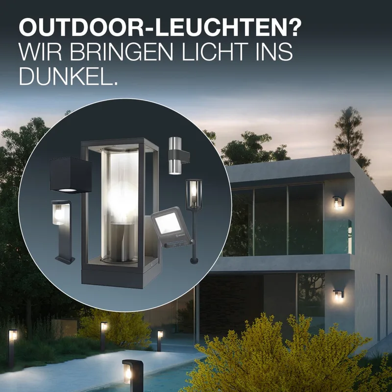 ENDURA Classic Post Up wandlamp met sensor fra LEDVANCE i Staal – produktbillede