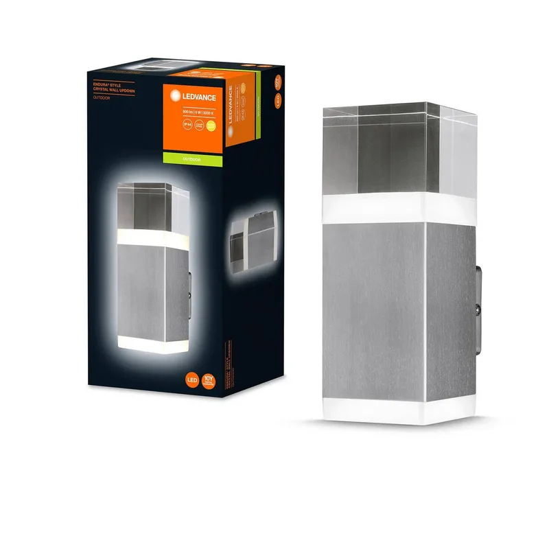 Endura Style Crystal LED wandlamp up/down van LEDVANCE in Roestvrij staal, Transparant – productfoto