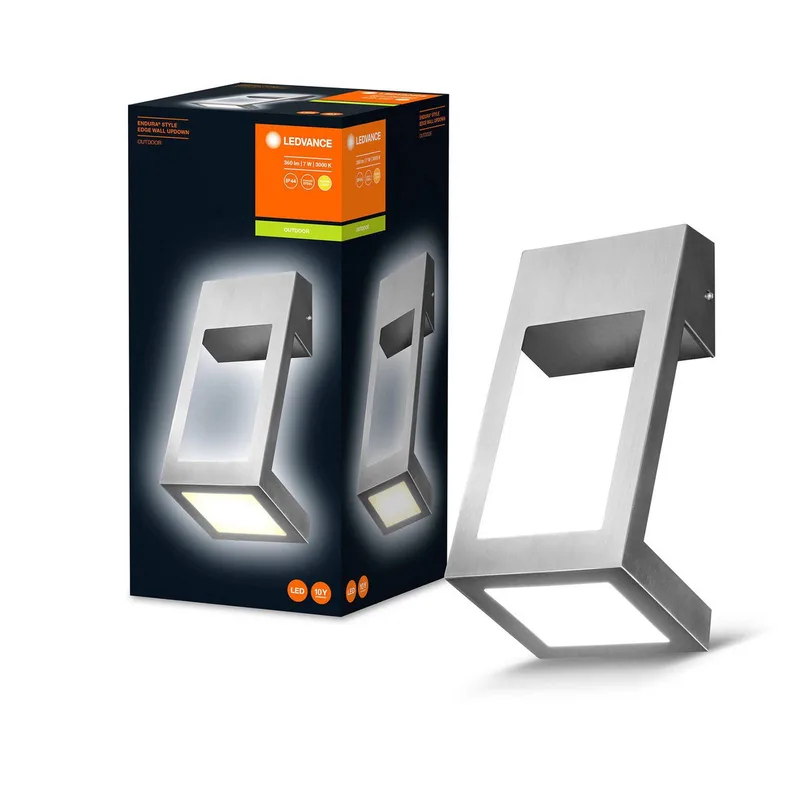 Endura Style Edge LED buitenwandlamp från LEDVANCE i Roestvrij staal, Vit – produktbild