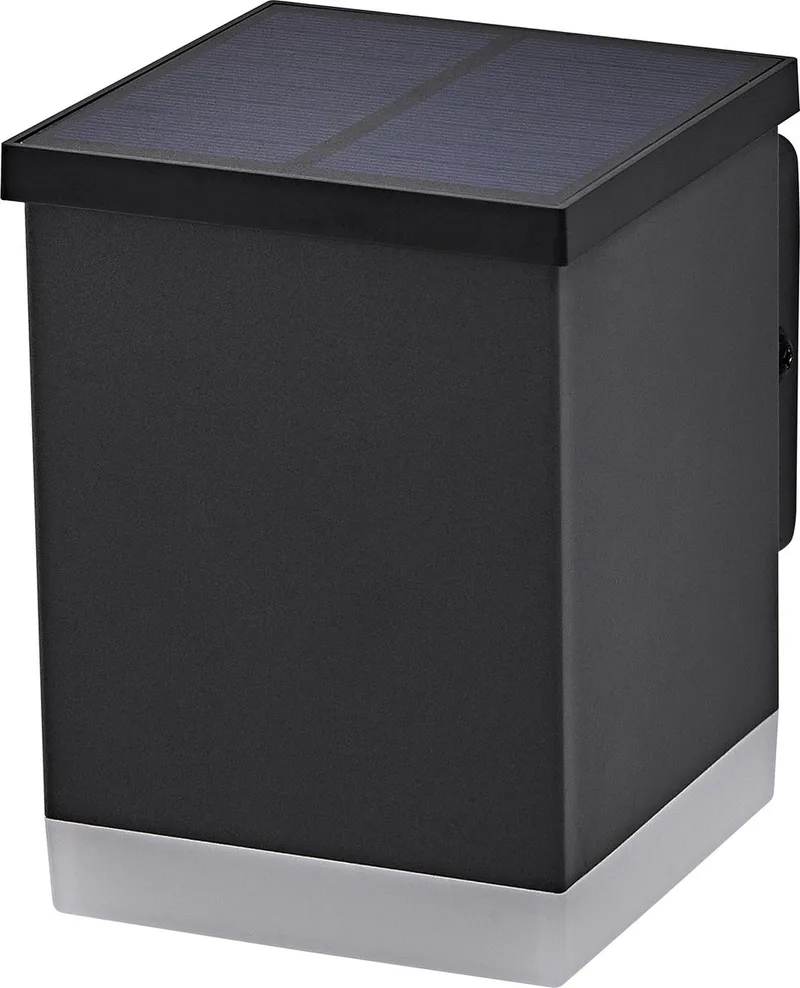 ENDURA STYLE SOLAR WALL buitenlant., 0,5W, 50lm, wandlamp, donkergrijs, indirecte verl., oplaadbare batterij, beschermingsklasse IP44, 3.000K kleurtemperatuur, warm witte lichtkleur, wandlamp fra LEDVANCE i Grå – produktbillede